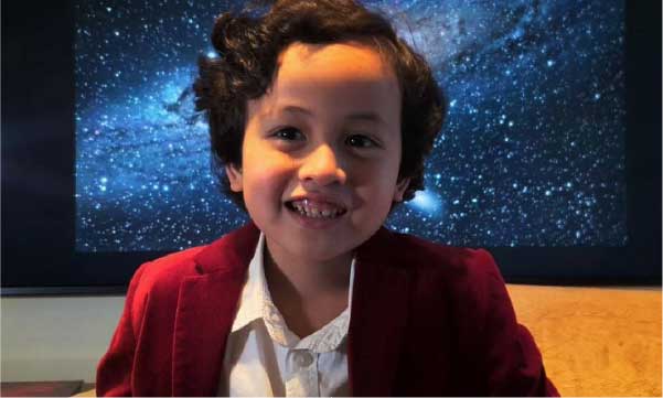 Miro Latansio Tsai, de apenas 5 anos, é a pessoa mais jovem do mundo a descobrir asteroides Foto: Arquivo Pessoal