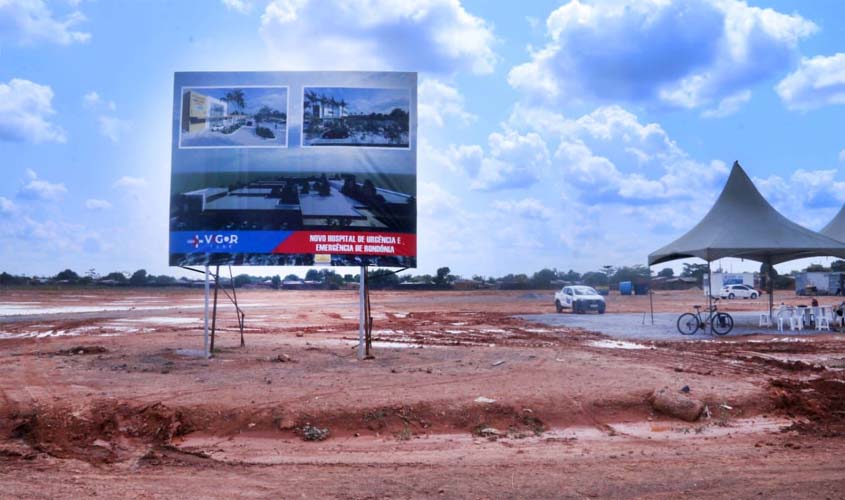 Início das obras de drenagem do Novo Hospital de Urgência e Emergência concretiza compromisso do coronel Marcos Rocha